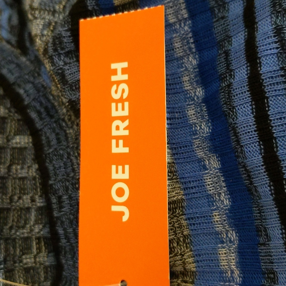 Joe Fresh| NWT Blue Striped Sleeveless Midi Stretch Dress - Picture 9 of 13